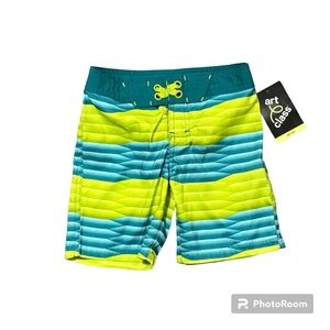 Art Class Boys Swim Shorts NWT Sz 4 Green/Teal